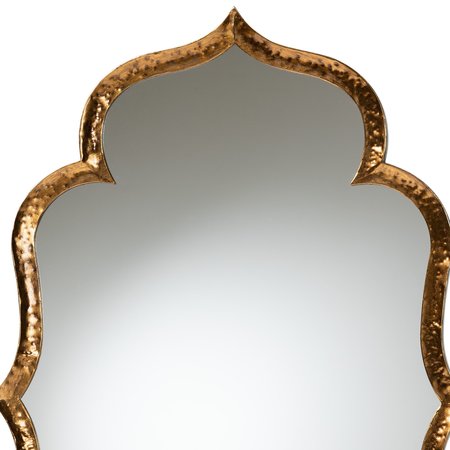 Baxton Studio Arabeth Modern & Contemporary Gold Finished Metal Accent Wall Mirror 207-12552